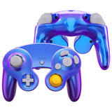 eXtremeRate Chameleon Purple Blue Replacement Faceplate Backplate with Buttons for Nintendo GameCube Controller - GCNP3004