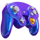 eXtremeRate Chameleon Purple Blue Replacement Faceplate Backplate with Buttons for Nintendo GameCube Controller - GCNP3004