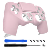 eXtremeRate Cherry Blossoms Pink Ghost Replacement Faceplate Touchpad, Redesigned Housing Shell Touch Pad Compatible with PS4 Slim Pro Controller JDM-040/050/055 - Controller NOT Included - GHP4P004