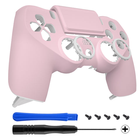 eXtremeRate Cherry Blossoms Pink Ghost Replacement Faceplate Touchpad, Redesigned Housing Shell Touch Pad Compatible with PS4 Slim Pro Controller JDM-040/050/055 - Controller NOT Included - GHP4P004