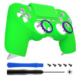 eXtremeRate Neon Green Ghost Replacement Faceplate Touchpad, Redesigned Soft Touch Housing Shell Touch Pad Compatible with PS4 Slim Pro Controller JDM-040/050/055 - Controller NOT Included - GHP4P007