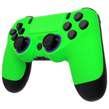 eXtremeRate Neon Green Ghost Replacement Faceplate Touchpad, Redesigned Soft Touch Housing Shell Touch Pad Compatible with PS4 Slim Pro Controller JDM-040/050/055 - Controller NOT Included - GHP4P007