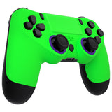 eXtremeRate Neon Green Ghost Replacement Faceplate Touchpad, Redesigned Soft Touch Housing Shell Touch Pad Compatible with PS4 Slim Pro Controller JDM-040/050/055 - Controller NOT Included - GHP4P007