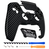 eXtremeRate LUNA Redesigned Graphite Carbon Fiber Pattern Front Shell Touchpad Compatible with ps5 Controller BDM-010/020/030/040, DIY Replacement Housing Custom Touch Pad Cover Compatible with ps5 Controller - GHPFS001