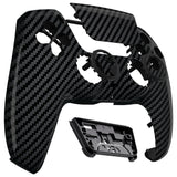 eXtremeRate LUNA Redesigned Graphite Carbon Fiber Pattern Front Shell Touchpad Compatible with ps5 Controller BDM-010/020/030/040, DIY Replacement Housing Custom Touch Pad Cover Compatible with ps5 Controller - GHPFS001