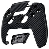 eXtremeRate LUNA Redesigned Graphite Carbon Fiber Pattern Front Shell Touchpad Compatible with ps5 Controller BDM-010/020/030/040, DIY Replacement Housing Custom Touch Pad Cover Compatible with ps5 Controller - GHPFS001