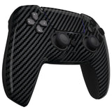 eXtremeRate LUNA Redesigned Graphite Carbon Fiber Pattern Front Shell Touchpad Compatible with ps5 Controller BDM-010/020/030/040, DIY Replacement Housing Custom Touch Pad Cover Compatible with ps5 Controller - GHPFS001