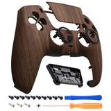 eXtremeRate LUNA Redesigned Wood Grain Front Shell Touchpad Compatible with ps5 Controller BDM-010/020/030/040, DIY Replacement Housing Custom Touch Pad Cover Compatible with ps5 Controller - GHPFS002