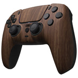 eXtremeRate LUNA Redesigned Wood Grain Front Shell Touchpad Compatible with ps5 Controller BDM-010/020/030/040, DIY Replacement Housing Custom Touch Pad Cover Compatible with ps5 Controller - GHPFS002