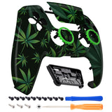 eXtremeRate LUNA Redesigned Front Shell with Touchpad for PS5 Controller BDM-010/020/030/040/050 - Green Weeds - GHPFT003