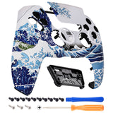 eXtremeRate LUNA Redesigned Front Shell with Touchpad for PS5 Controller BDM-010/020/030/040/050 - The Great Wave - GHPFT004