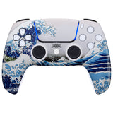 eXtremeRate LUNA Redesigned Front Shell with Touchpad for PS5 Controller BDM-010/020/030/040/050 - The Great Wave - GHPFT004