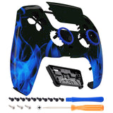 eXtremeRate LUNA Redesigned Front Shell with Touchpad for PS5 Controller BDM-010/020/030/040/050 - Blue Flame - GHPFT006