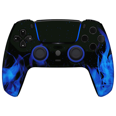 eXtremeRate LUNA Redesigned Front Shell with Touchpad for PS5 Controller BDM-010/020/030/040/050 - Blue Flame - GHPFT006