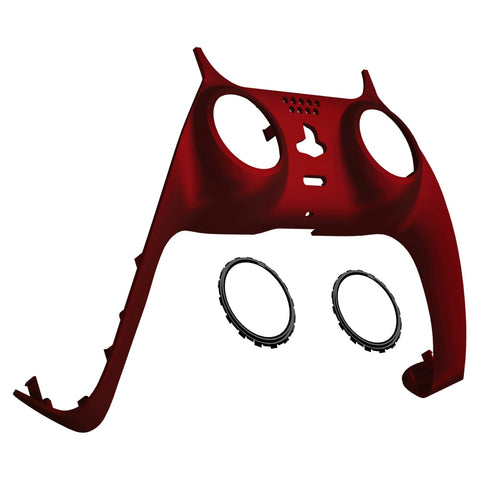 eXtremeRate Scarlet Red Decorative Trim Shell Compatible with ps5 Controller, DIY Replacement Clip Shell, Custom Plates Cover Compatible with ps5 Controller w/ Accent Rings - GPFP3003