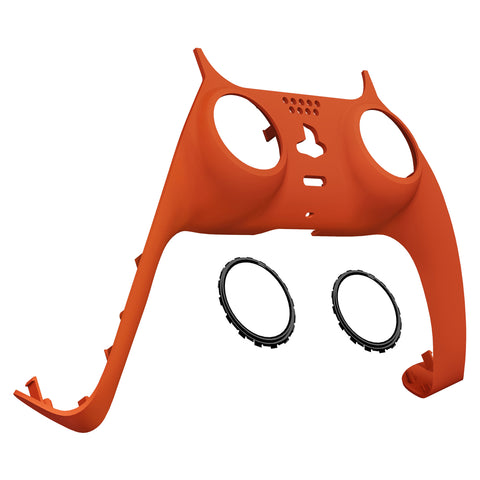 eXtremeRate Orange Decorative Trim Shell Compatible with ps5 Controller, DIY Replacement Clip Shell, Custom Plates Cover Compatible with ps5 Controller w/ Accent Rings - GPFP3004