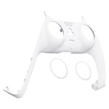 eXtremeRate White Decorative Trim Shell Compatible with ps5 Controller, DIY Replacement Clip Shell, Custom Plates Cover Compatible with ps5 Controller w/ Accent Rings - GPFP3008