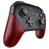 eXtremeRate Transparent Clear Red Replacement Handle Grips for Nintendo Switch Pro Controller, DIY Hand Grip Shell for Nintendo Switch Pro - Controller NOT Included - GRM502