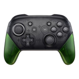 eXtremeRate Transparent Clear Green Replacement Handle Grips for Nintendo Switch Pro Controller, DIY Hand Grip Shell for Nintendo Switch Pro - Controller NOT Included - GRM504