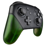 eXtremeRate Transparent Clear Green Replacement Handle Grips for Nintendo Switch Pro Controller, DIY Hand Grip Shell for Nintendo Switch Pro - Controller NOT Included - GRM504