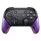 eXtremeRate Clear Atomic Purple Replacement Handle Grips for Nintendo Switch Pro Controller, DIY Hand Grip Shell for Nintendo Switch Pro - Controller NOT Included - GRM505