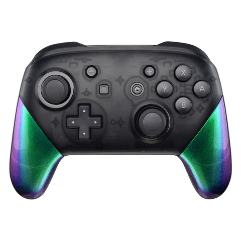 eXtremeRate Chameleon Replacement Handle Grips for Nintendo Switch Pro Controller, Green Purple DIY Hand Grip Shell for Nintendo Switch Pro - Controller NOT Included - GRP311