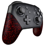 eXtremeRate Textured Red Replacement Handle Grips for Nintendo Switch Pro Controller, 3D Splashing DIY Hand Grip Shell for Nintendo Switch Pro - Controller NOT Included - GRP314