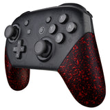 eXtremeRate Textured Red Replacement Handle Grips for Nintendo Switch Pro Controller, 3D Splashing DIY Hand Grip Shell for Nintendo Switch Pro - Controller NOT Included - GRP314