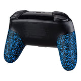 eXtremeRate Textured Blue Replacement Handle Grips for Nintendo Switch Pro Controller, 3D Splashing DIY Hand Grip Shell for Nintendo Switch Pro - Controller NOT Included - GRP315