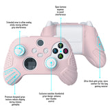 PlayVital Guardian Edition Pink Ergonomic Soft Anti-slip Controller Silicone Case Cover, Rubber Protector Skins with White Joystick Caps for Xbox Series S and Xbox Series X Controller - HCX3005