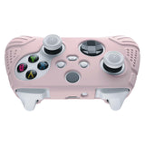 PlayVital Guardian Edition Pink Ergonomic Soft Anti-slip Controller Silicone Case Cover, Rubber Protector Skins with White Joystick Caps for Xbox Series S and Xbox Series X Controller - HCX3005