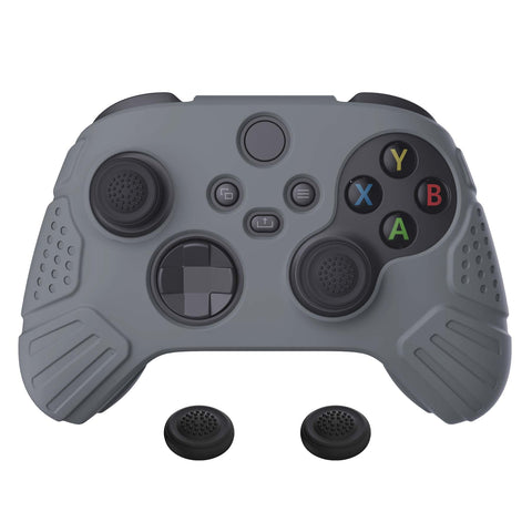 PlayVital Guardian Edition Gray Ergonomic Soft Anti-slip Controller Silicone Case Cover, Rubber Protector Skins with Black Joystick Caps for Xbox Series S and Xbox Series X Controller - HCX3006