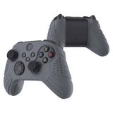 PlayVital Guardian Edition Gray Ergonomic Soft Anti-slip Controller Silicone Case Cover, Rubber Protector Skins with Black Joystick Caps for Xbox Series S and Xbox Series X Controller - HCX3006