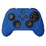 PlayVital Guardian Edition Blue Ergonomic Soft Anti-slip Controller Silicone Case Cover, Rubber Protector Skins with Black Joystick Caps for Xbox Series S and Xbox Series X Controller - HCX3008