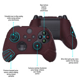 PlayVital Guardian Edition Wine Red Ergonomic Soft Anti-slip Controller Silicone Case Cover, Rubber Protector Skins with Black Joystick Caps for Xbox Series S and Xbox Series X Controller - HCX3011