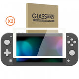 eXtremeRate 2 Pack White Border Transparent HD Saver Protector Film, Tempered Glass Screen Protector for Nintendo Switch Lite [Anti-Scratch, Anti-Fingerprint, Shatterproof, Bubble-Free] - HL708