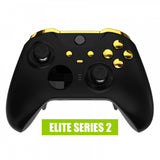 eXtremeRate Chrome Gold Replacement Buttons for Xbox One Elite Series 2 Controller, LB RB LT RT Bumpers Triggers ABXY Start Back Sync Profile Switch Keys for Xbox One Elite V2 Controller Model 1797 and Core Model 1797 - IL201