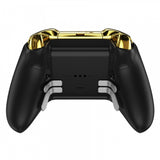 eXtremeRate Chrome Gold Replacement Buttons for Xbox One Elite Series 2 Controller, LB RB LT RT Bumpers Triggers ABXY Start Back Sync Profile Switch Keys for Xbox One Elite V2 Controller Model 1797 and Core Model 1797 - IL201