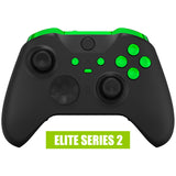 eXtremeRate Chrome Green Replacement Buttons for Xbox One Elite Series 2 Controller, LB RB LT RT Bumpers Triggers ABXY Start Back Sync Profile Switch Keys for Xbox One Elite V2 Controller Model 1797 and Core Model 1797 - IL206