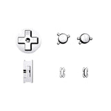 eXtremeRate Chrome Silver GBC Replacement Full Set Buttons for Gameboy Color - Handheld Game Console NOT Included - JCB3002