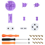 eXtremeRate Clear Atomic Purple Replacement Full Set Buttons for Gameboy Color GBC - Handheld Game Console NOT Included - JCB4005