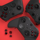 eXtremeRate Three-Tone Black & Clear & Carmine Red ABXY Action Buttons with Classic Symbols for Xbox Series X & S Controller & Xbox One S/X & Xbox One Elite V1/V2 Controller - JDX3M002