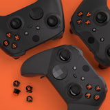 eXtremeRate Three-Tone Black & Clear & Orange ABXY Action Buttons with Classic Symbols for Xbox Series X & S Controller & Xbox One S/X & Xbox One Elite V1/V2 Controller - JDX3M003