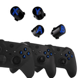 eXtremeRate Three-Tone Black & Clear & Blue ABXY Action Buttons with Classic Symbols for Xbox Series X & S Controller & Xbox One S/X & Xbox One Elite V1/V2 Controller - JDX3M004