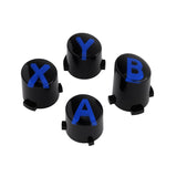 eXtremeRate Three-Tone Black & Clear & Blue ABXY Action Buttons with Classic Symbols for Xbox Series X & S Controller & Xbox One S/X & Xbox One Elite V1/V2 Controller - JDX3M004