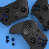 eXtremeRate Three-Tone Black & Clear & Blue ABXY Action Buttons with Classic Symbols for Xbox Series X & S Controller & Xbox One S/X & Xbox One Elite V1/V2 Controller - JDX3M004