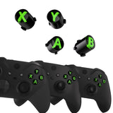 eXtremeRate Three-Tone Black & Clear & Green ABXY Action Buttons with Classic Symbols for Xbox Series X & S Controller & Xbox One S/X & Xbox One Elite V1/V2 Controller - JDX3M005