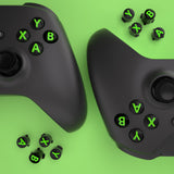 eXtremeRate Three-Tone Black & Clear & Green ABXY Action Buttons with Classic Symbols for Xbox Series X & S Controller & Xbox One S/X & Xbox One Elite V1/V2 Controller - JDX3M005