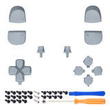 eXtremeRate Replacement D-pad R1 L1 R2 L2 Triggers Share Options Face Buttons, New Hope Gray Full Set Buttons Compatible with ps5 Controller BDM-010 & BDM-020 - JPF1037G2