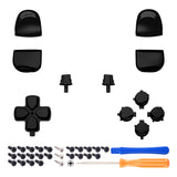 eXtremeRate Replacement D-pad R1 L1 R2 L2 Triggers Share Options Face Buttons, Chrome Black Full Set Buttons Compatible with ps5 Controller BDM-010 & BDM-020 - JPF2008G2